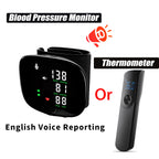 Digital Blood Pressure Monitor Wrist Tensiometer Electronic Sphygmomanometer Tonometer Or LCD Forehead Digital Thermometer