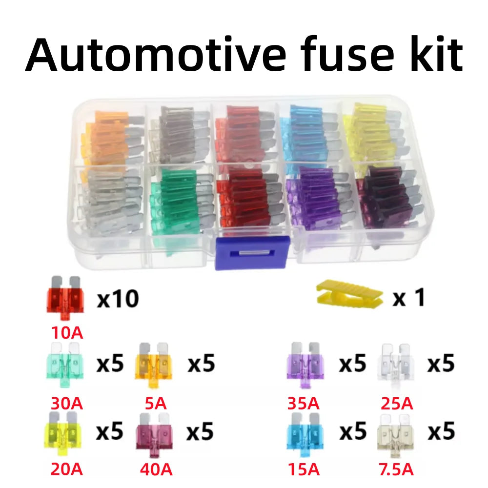 Profile Medium Mini Micro2 Size Blade Type Car Fuse Assortment 5/7.5/10/15/20/25/30/35A Fuse Set Auto Car Truck with Box Clip
