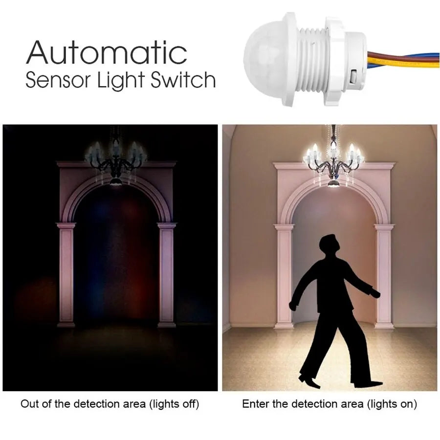 110v 220v Home Indoor Outdoor Infrared Light Motion Sensor Time Delay Home Lighting PIR Switch LED Sensitive Night Lamp