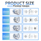 15A 16/19/22/25mm Waterproof Metal Push Button Switch LED Light Momentary Latching Car Engine Power Switch 3~220V silver1NO