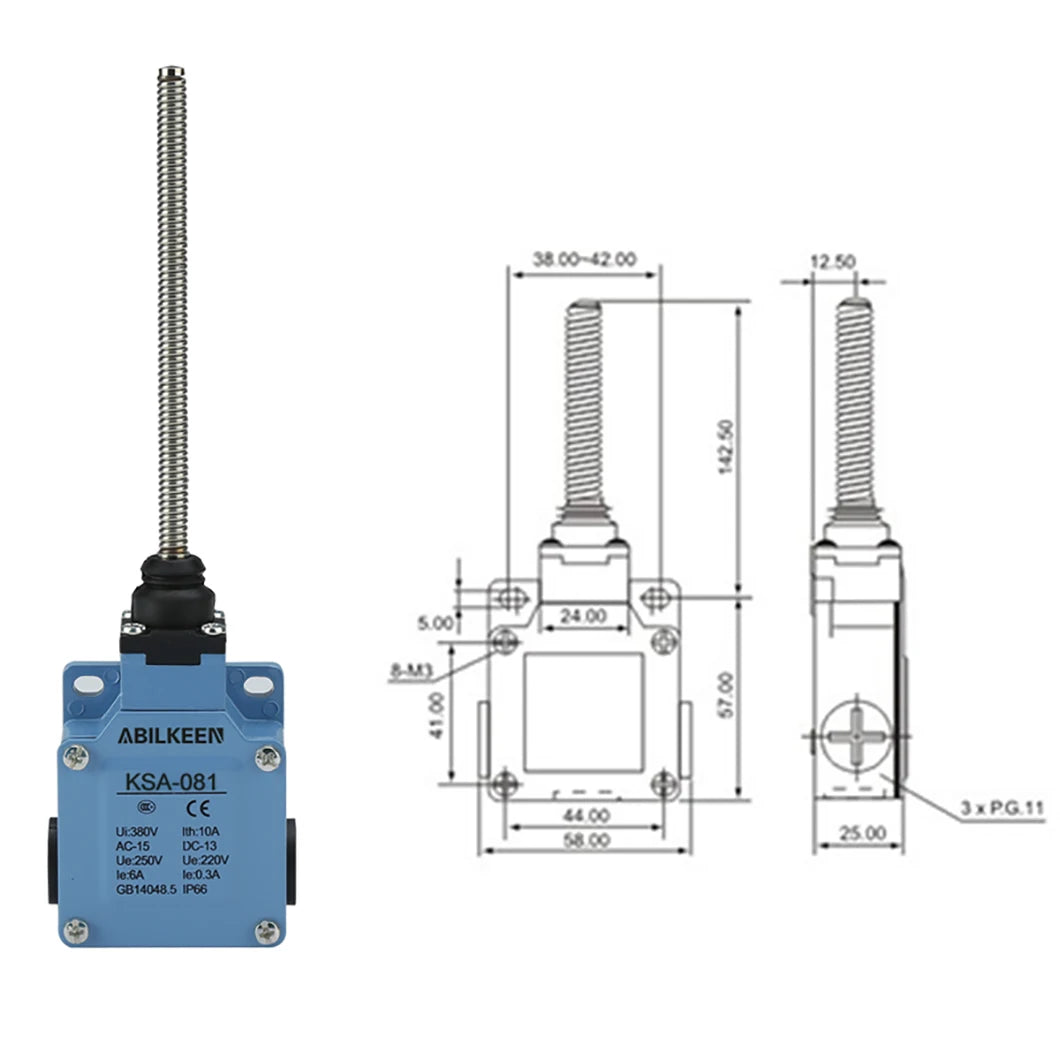 ABILKEEN Stainless Steel IP66 Waterproof KSA Series Industrial Machine Limit Switch Multiple Styles Limit Switch Available
