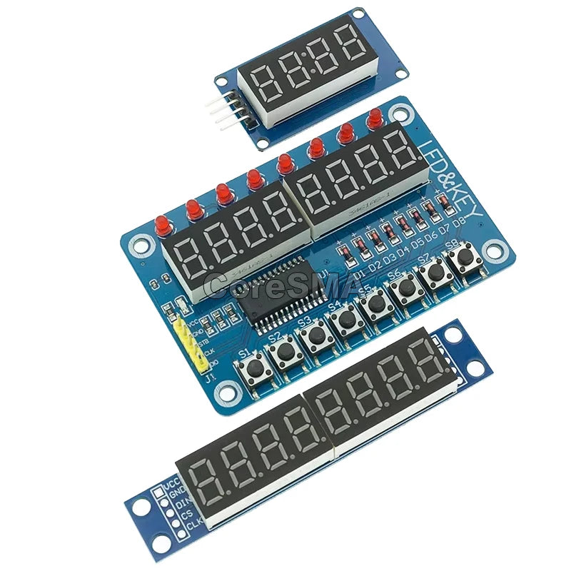 CoreSMA TM1637 4 Bits/TM1638/MAX7219 8 bit Digital LED Display Module 7 Segment 0.36Inch Clock RED Anode Tube Four Serial Driver