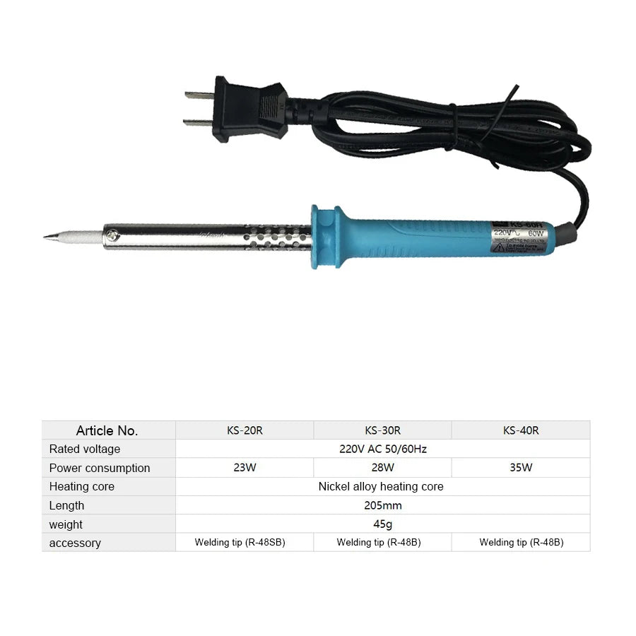 GOOT General Electronics Soldering Iron + AC Plug with Sharp Welding Tip 30/40/60/80/100W NO.KS-30R|KS-40R|KS-60R|KS-80R|KS-100R