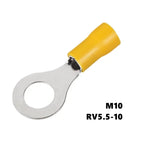 50PCS Ring Crimp Terminals Electrical Wire Connector M3/M4/M5/M6/M8/M10/M12 Insulation Ferrule Lug Quick Splice Connection Screw