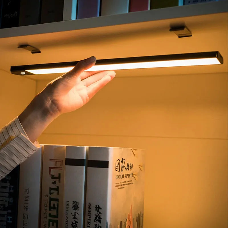 2Pcs Set Ultra-Thin LED under Cabinet Light 20/30cm Magnetic Rechargeable Motion Sensor for Kitchens Closets Workshops