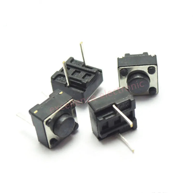 20PCS 6X6 Tact Switch 6*6*4.3/5/6/7/8/9/10mm Pins 2/4 Feet Horizontal Bracket Push Button Switch DIP PCB Micro Key Switch