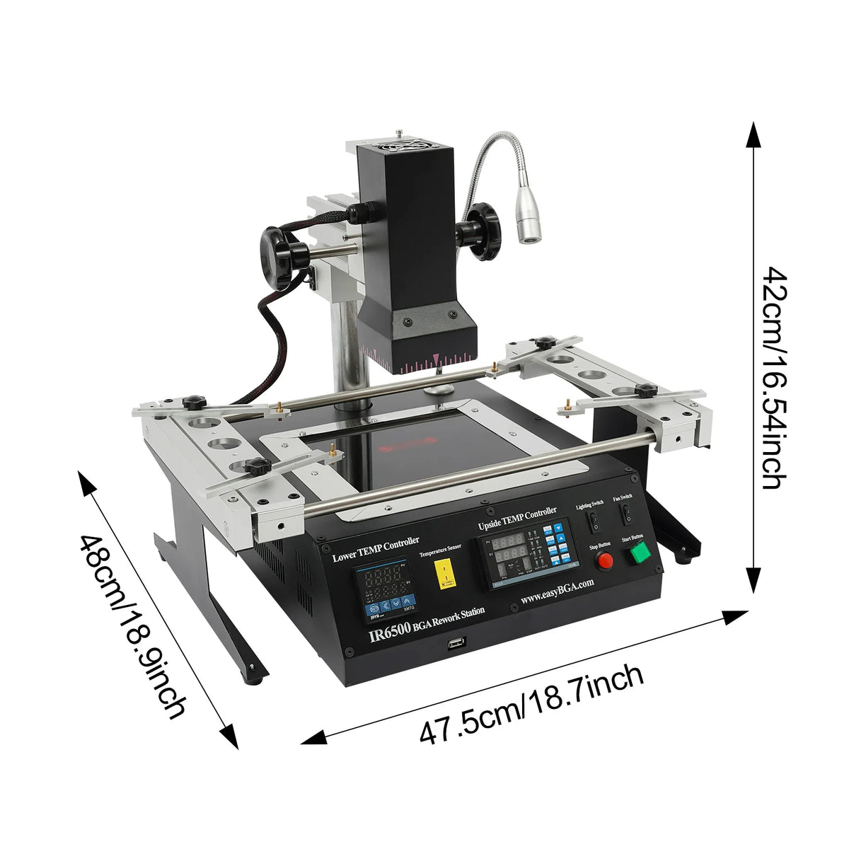 IR6500 BGA Rework Station Infrared Solder Welder System Closed-loop Temperature Control with USB Cable for Welding Repairing