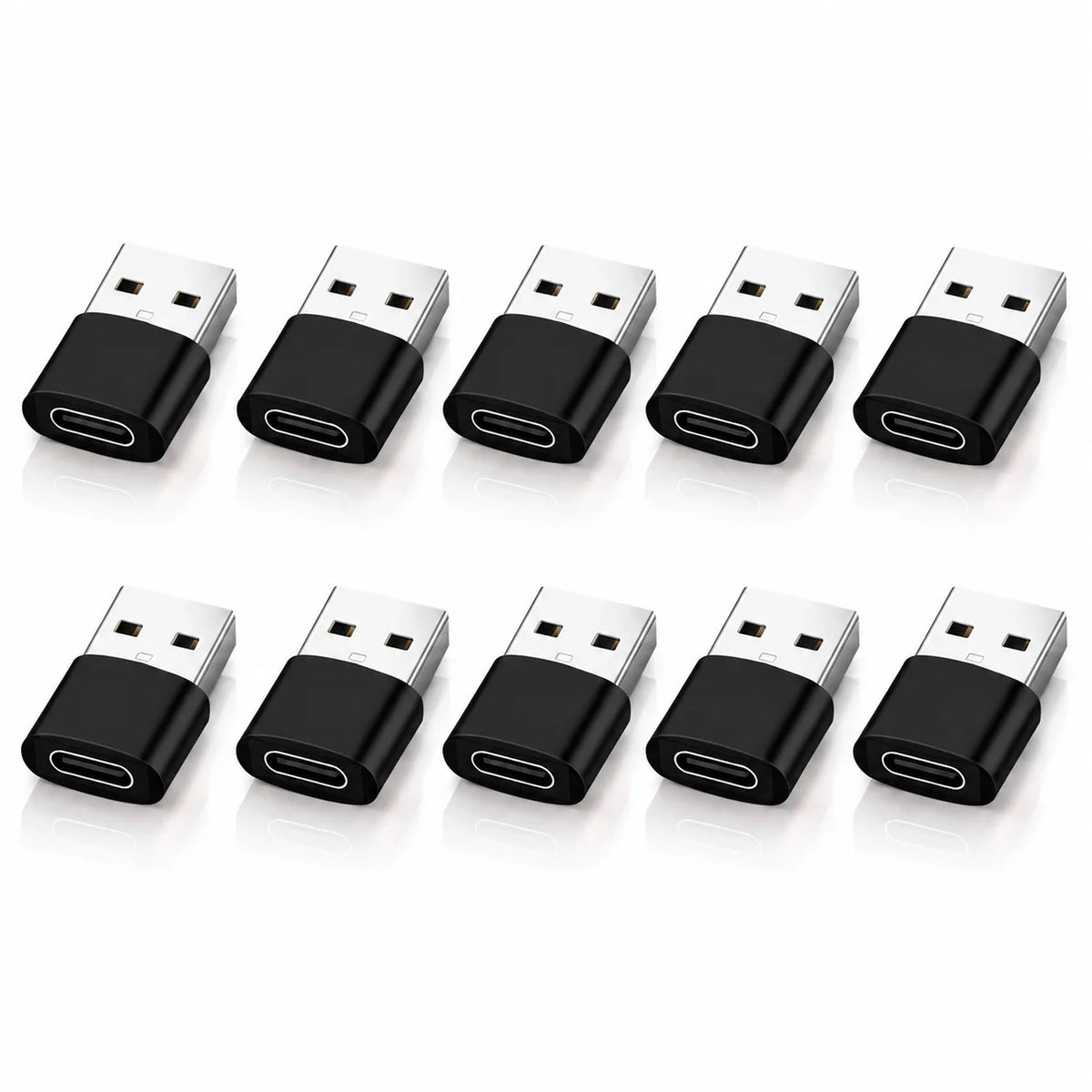 NNBILI 10Pack USB to USB C Adapter USBC Female to USB Male Super Fast Charging and OTG Converter For iPhone Xiaomi Huawei Laptop