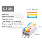 10PCS 2/3 in 2/3 out Quick Wire Connector Universal Compact SPL 222 223 Lever Push-in Electrical Cable Terminal Led Strip Light