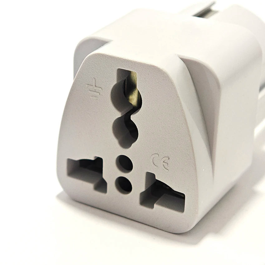 Universal EU Plug Adapter International AU UK US To Euro Travel Conversion Adapter Electrical Converter Power Socket Grey