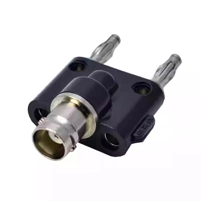 Q9 BNC Banana To Two Dual 4mm Banana Male Female Jack Coaxial Connector BNC Tee Type 3Way Splitter RF Adapter