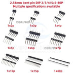 10pcs 2.54 mm Pitch 1x 40 Pin Right Angle Single Row Pin Header Male 90 Degrees Needle Connector 3P/4P/6P/8P/10P/15P/40P 1*40