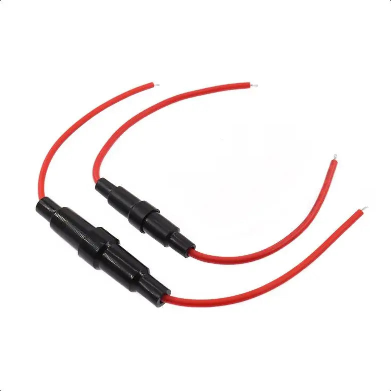 【5PCS】5*20mm 6*30mm Glass Fuse Holder Screw Type 5X20mm with 22 20 18 16AWG Wire Cable 250V 5X20MM Glass Fuse Tube Fuse Casing