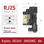 Thin-Flat Intermediate Relay 1NO1NC/2NO2NC 8A 24VDC | Compatible with  RJ1S-CL-D24 & RJ2S-CL-D24 | DIN Rail Relay for Contro