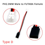 1/5/10Pcs/lot PH2.0 Male/Female to JR/FUTABA Connector Charging Adapter Cable Converter Lead for RC Hobby Battery FPV RC Models