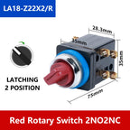 ABILKEEN LA18-22 2NO2NC Metal Push Button Switch 25MM Mount Size Momentary/Latching Rotary/Mushroo Head Power Control Switch