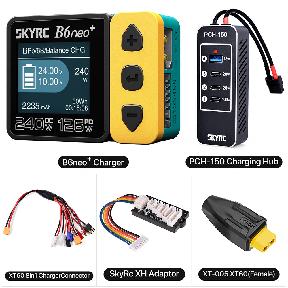 SKYRC B6neo / B6neo+ LiPo Battery Smart Balance Charger DC 200W PD 80W Input for RC Model Car Ship Boat Airplane