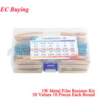 2600Pcs/150pcs 1/4W 1/2W 1W 2W 3W 5W Metal Film Resistor Assortment Kit 1% 0.25W 0.5W Resistance Set Electronic Components Kits