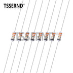 20pcs 1/4W 5% 0.25W Wire Wound Resistor Fuse Winding Resistance 0.5R 10R 0.5 1 2.2 3.3 3.9 4.7 5.1 10 ohm