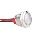 1 pc 22mm19mm16mm Waterproof Metal Push Button Switches With 4 Wires 165mm 1NO Red Green Blue 12-24V High Momentary latching