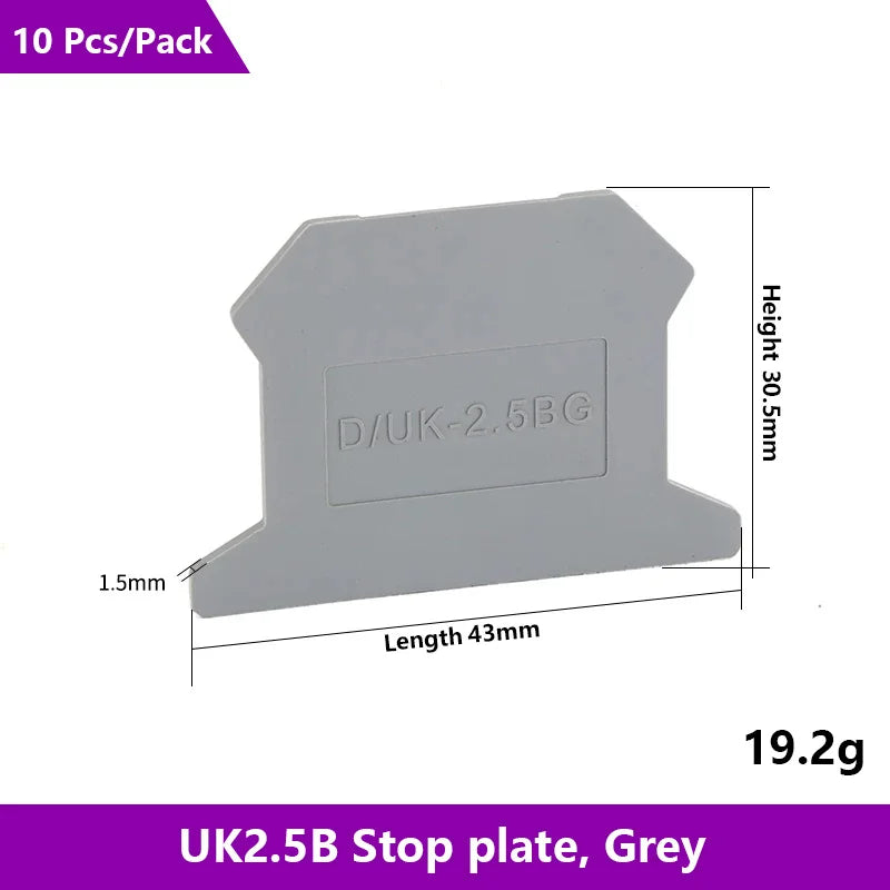 UK 2.5 Terminal Block UK2.5B Screw Connection Connect Strip 2.5B/3N/5N/6N/10N  2.5mm² Cable Electrical Din Rail Wire Connector