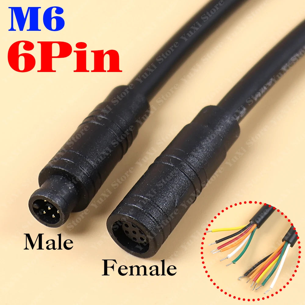 1-12set M8 M6 Core 2/3/4/5/6Pin Male Female Julet Electric Ebike Butt Plug Connector Cable Signal Sensor Waterproof Scooter Wire