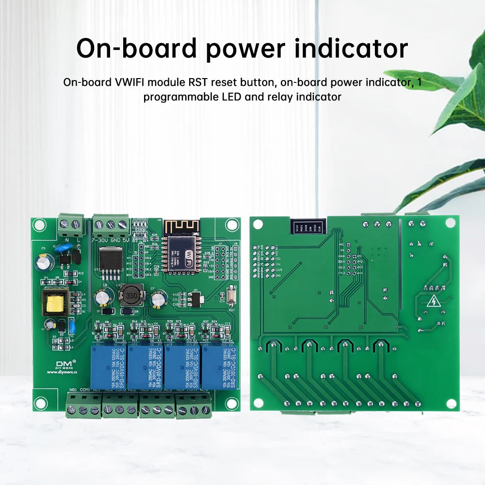 ESP8266 WiFi 4-Channel Relay Module ESP-12F Development Board AC-DC Switching Power Supply Module