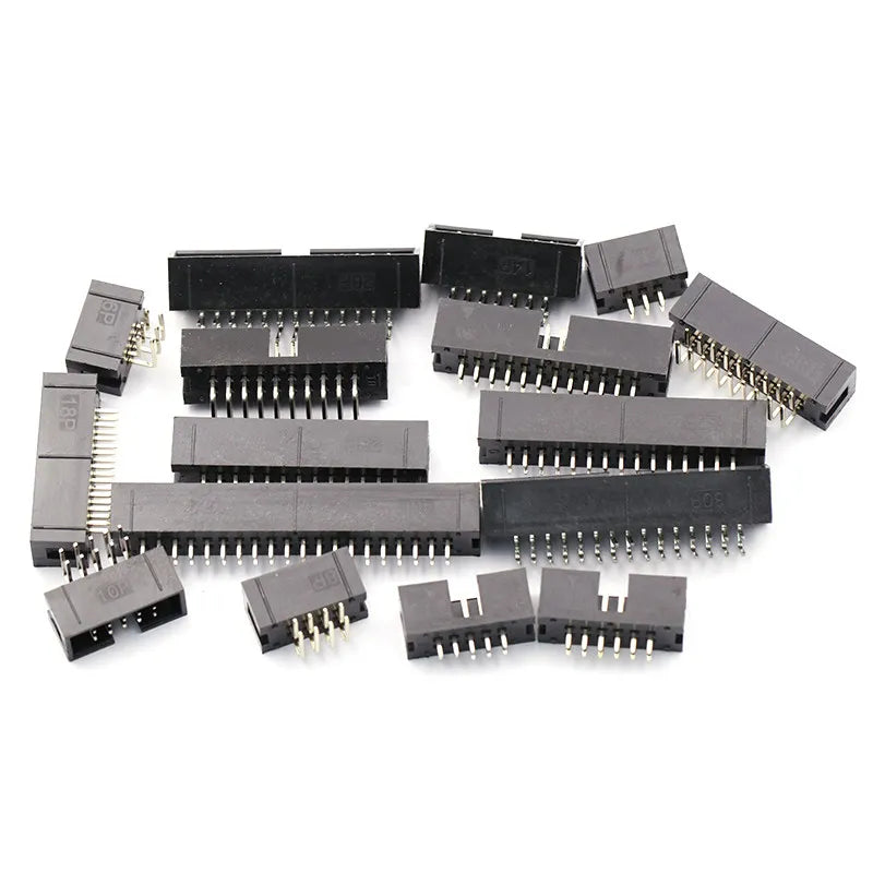10pcs DC3 1.27/2.0/2.54mm DIP Straight RA Right Angle SMT Double Row 6/8/10/20/30/40/50P ISP Male Pin IDC JTAG Socket Box Header