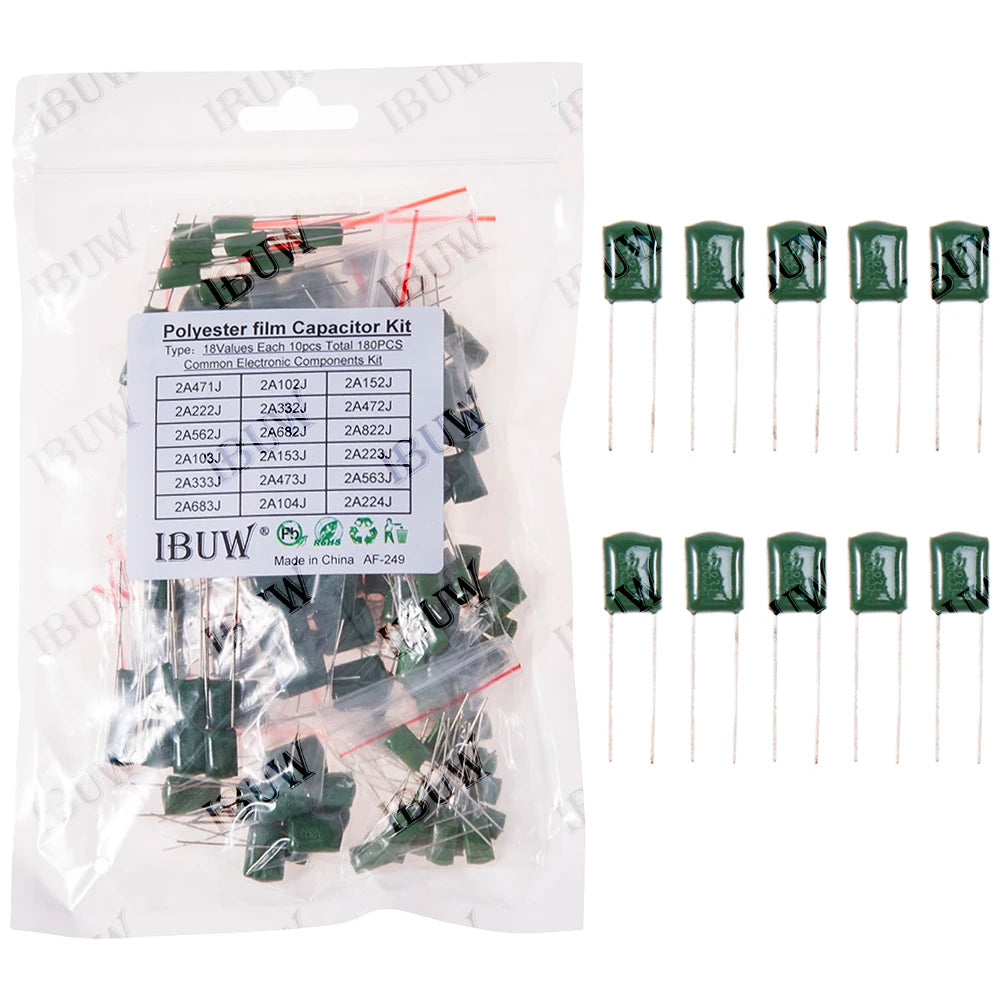 Polyester Film Capacitor KIT 330PF 470PF 560PF 102 222 472 223 333 103 473 104 1NF 2.2NF 10NF 22NF 47NF 0.1UF 100NF