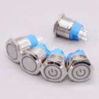 16mm 19mm 22mm Metal Power Supply Switch Push Button PC Pulsador Car Engine Backlit 3v 6v 12v 24v 220v Momentary Start Stop LED