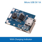 Type-C / Micro USB 5V 1A 2A Boost Converter Lithium Battery Step-Up Power Module Mobile Power Bank With Protection LED Indicator