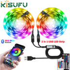 Smart 2IN1 USB LED Strip Lights RGB 5050 Remote Control Kit Flexible Ribbon LED Diode Tape Self-adhesive for TV Backlight