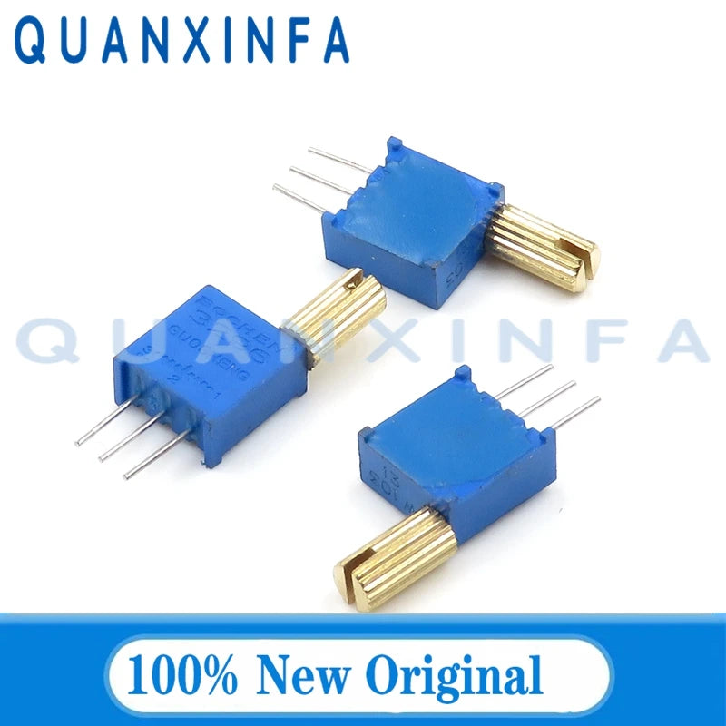5PCS 3296W multi-turn adjustable potentiometer 100R200R1K2K5K10K20K50K100K200K500K1M Metal Shaft Long Handle