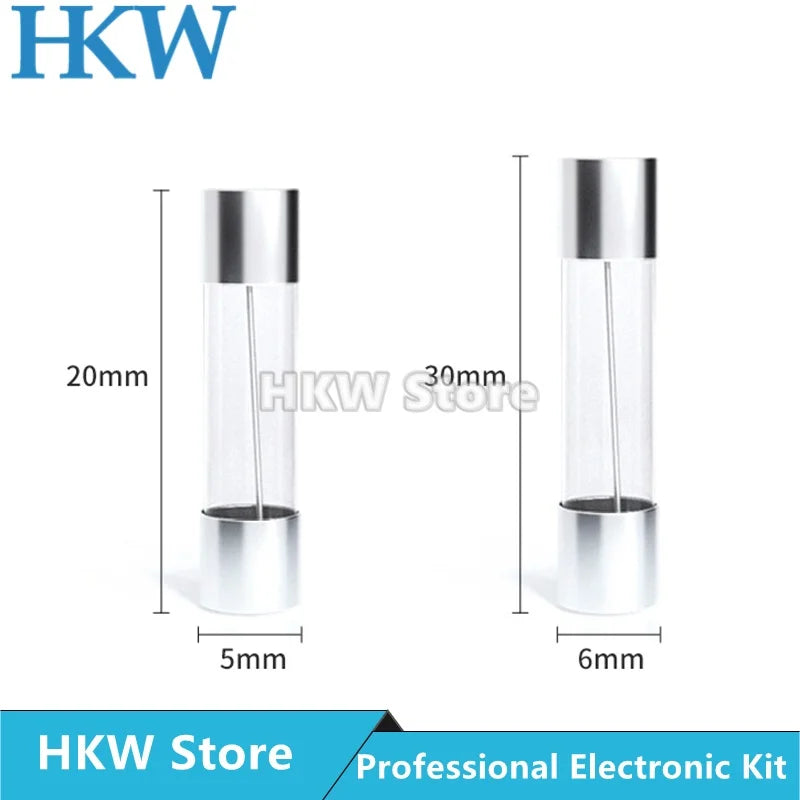 10/20pcs Glass Tube Fuse Slow Blow Fast Blow 5*20mm 6*30mm 0.1A~30A 0.2A 0.5A 1A 2A 3.15A 5A 6.3A 10A 15A 20A 25A 250V Fusibles