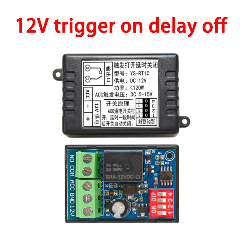 DC 12V Time Delay Relay Module Car Power On/off Delay Relay Switch For Car Modification Lighting Door And Window Delayed Lifting