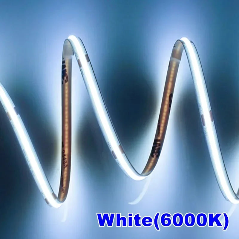 COB LED Strip Light High Density Linear Lighting 320Leds/m Flexible Tape Warm Natural White Red Blue Green DC12 24V LED Strip