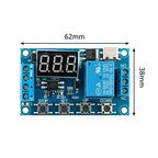 DC 6-30V Timer Relay Programmable Delay Relay Module Cycle Timer with LED Display 6V 9V 12V 24V Micro USB Smart Home Controller