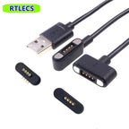 Waterproof Magnetic Pogo Pin 4 Position Cable Connector High Current 3A USB Type-C 2.2 MM THT Spring Loaded Strong Force 500G