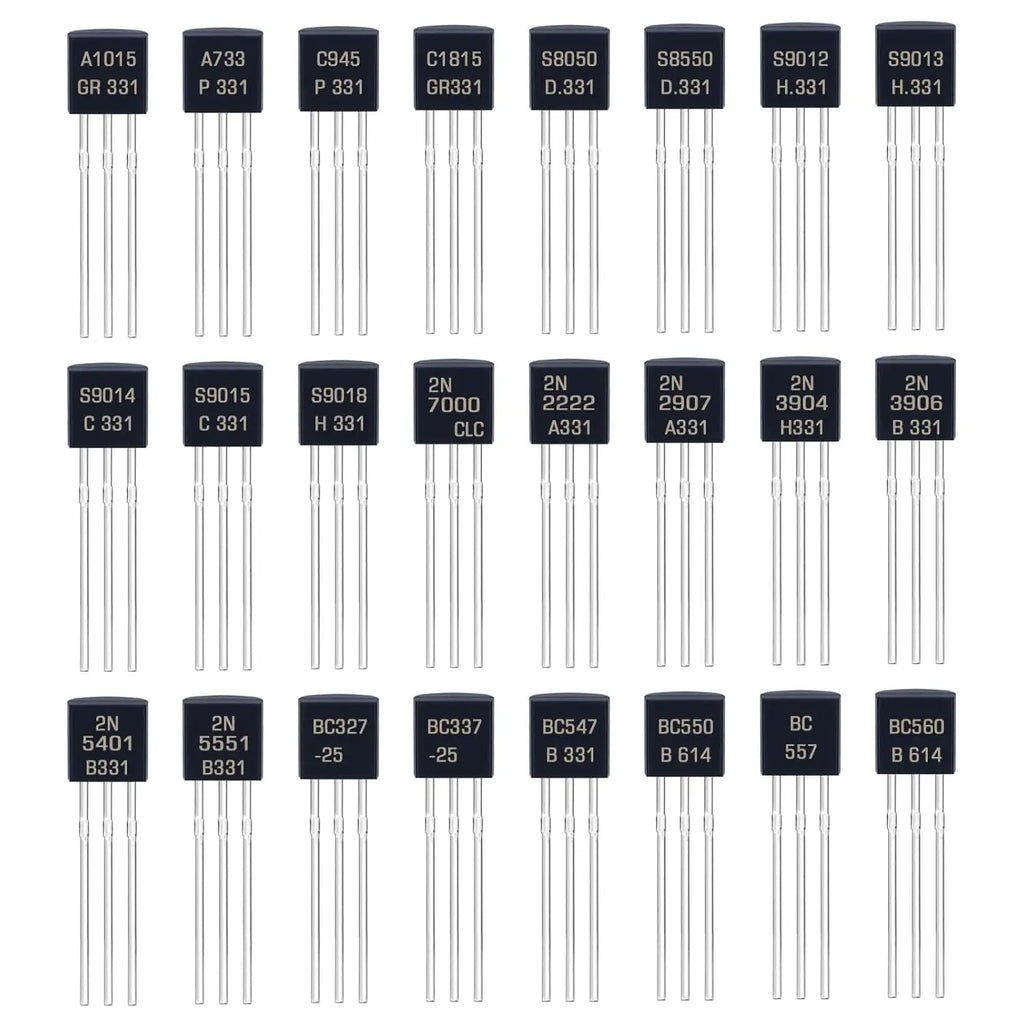 480pcs BJT Transistor Kit A1015 BC327 BC337 C1815 S8050 S8850 2N2222 2N2907 2N3904 2N3906 TO92 PNP NPN Triode Transistors Set