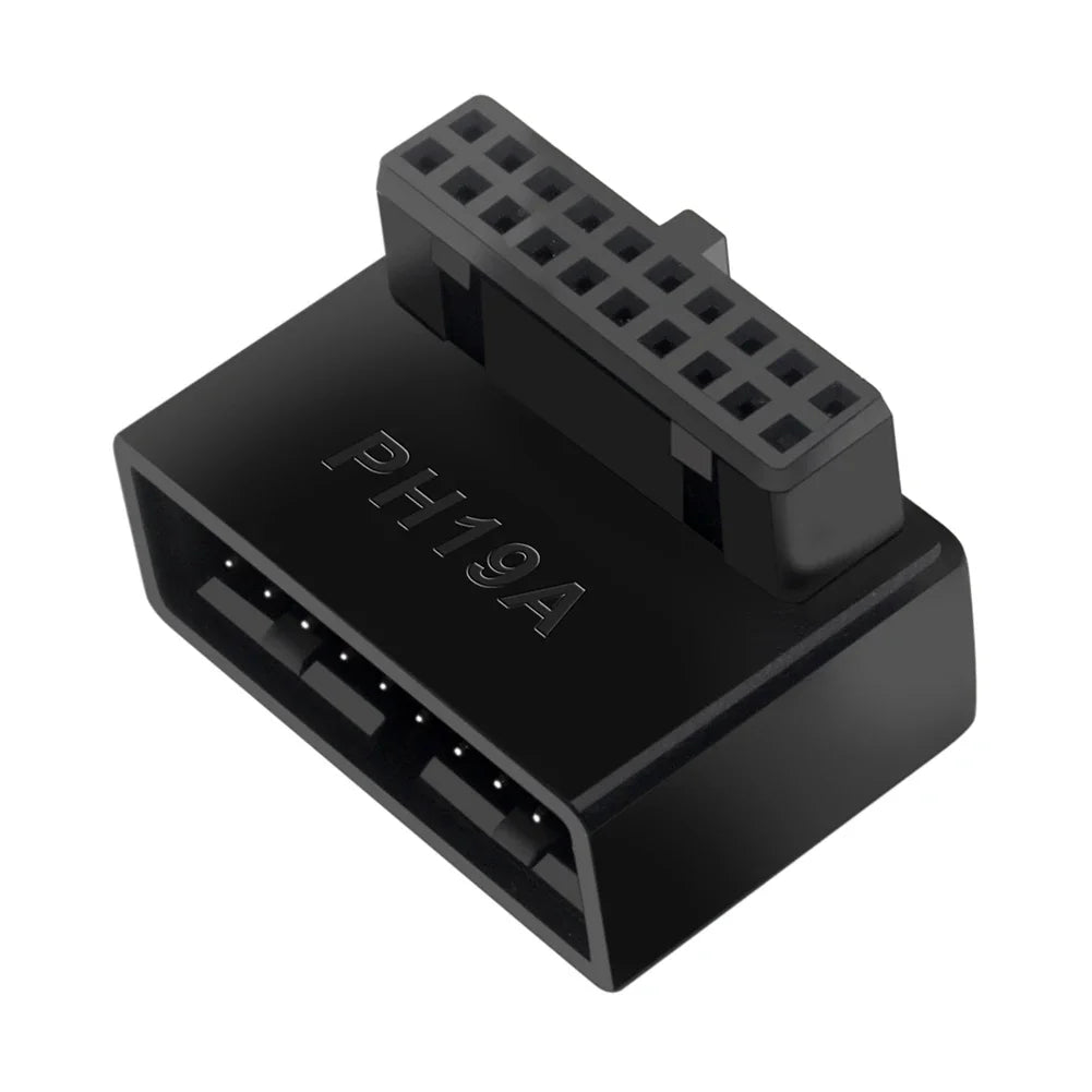 USB 3.0 19/20pin Male to Female Extension Adapter Angled 90 Degree Converter for Motherboard Connector Socket PH19A