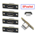 5pcs/set DIY OEM Micro-USB 5Pin Female Type-B Socket Connector Panel Mount Type with PC Board USB 2.0 Pinout