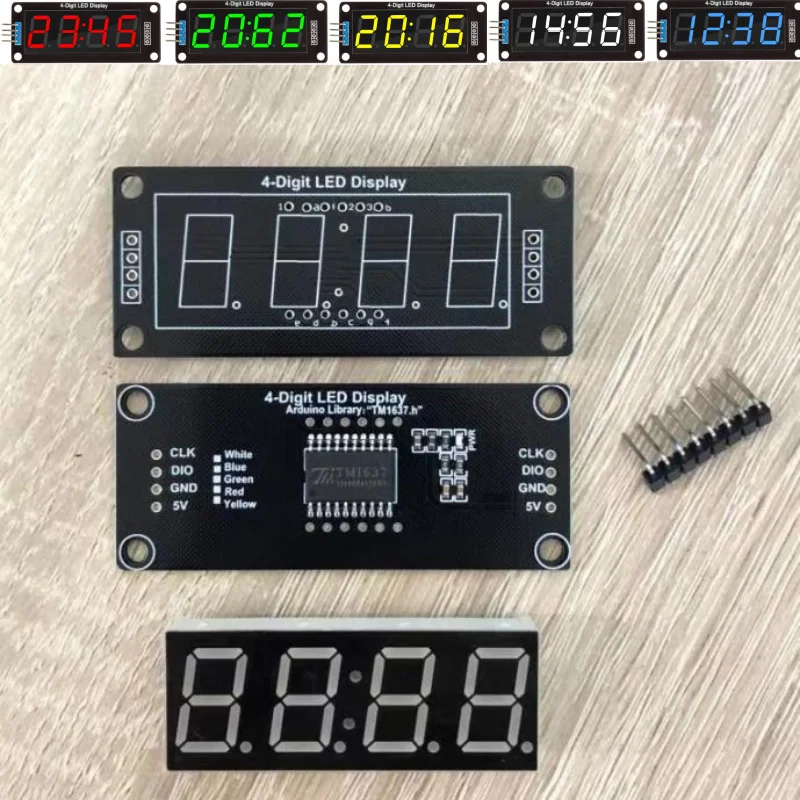 DC3.3~5.5V TM1637 0.56-inch LED Screen 7Segment 4Bit Display Module Electronic Clock Screen Module Serial Driver
