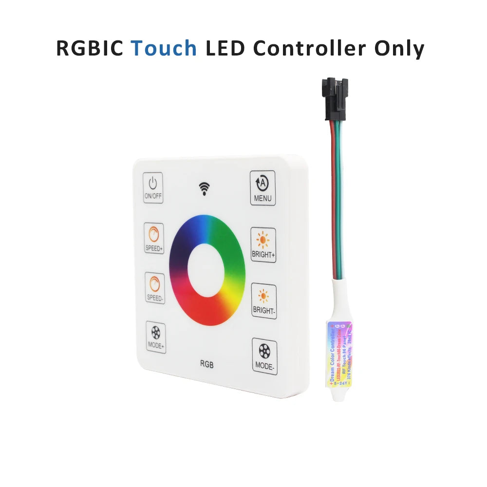 WS2811 RGB IC Running Water Flowing Strip Lights DC 24V 5050 60Leds RGBIC Flexible Ribbon RF Touch Remote Control LED Lighting