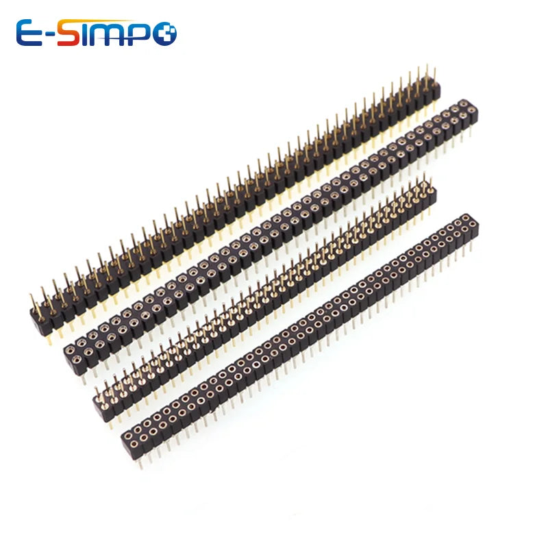 10pcs 2.0mm/2.54mm Pitch 1/2x40Pin Single/Double RowCrystal IC Socket Hole Round Male Female Pin Header Connector