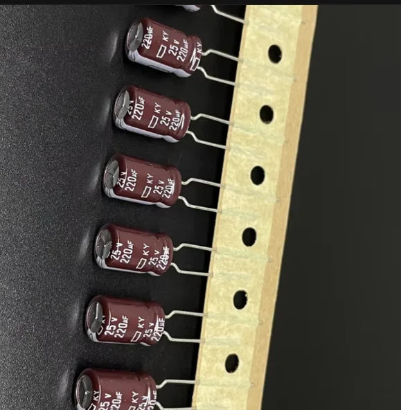 10pcs 220uF 25V NIPPON NCC KY Series 8x12mm Low Impedance 25V220uF Aluminum Electrolytic Capacitor