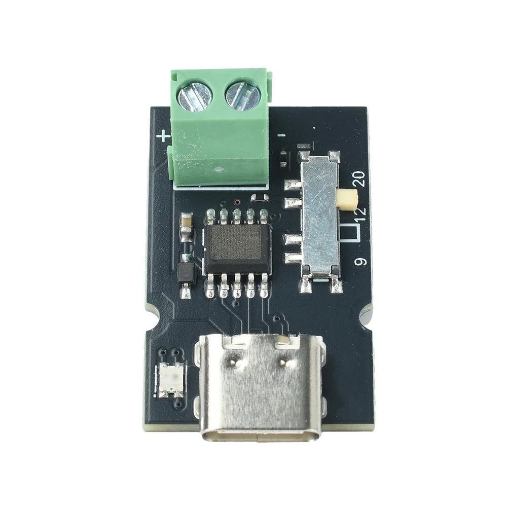 PD QC Protocol Fast Charging Decoy Module 5V 9V 12V 20V Adjustable with Indicator Light Type-C Trigger Module for DIY Electronic
