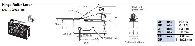 Authentic Original Omron DZ-10GW-1B DZ-10GV2-1B DZ-10GW2-1B DZ-10GW22-1B Special-purpose Basic Switch