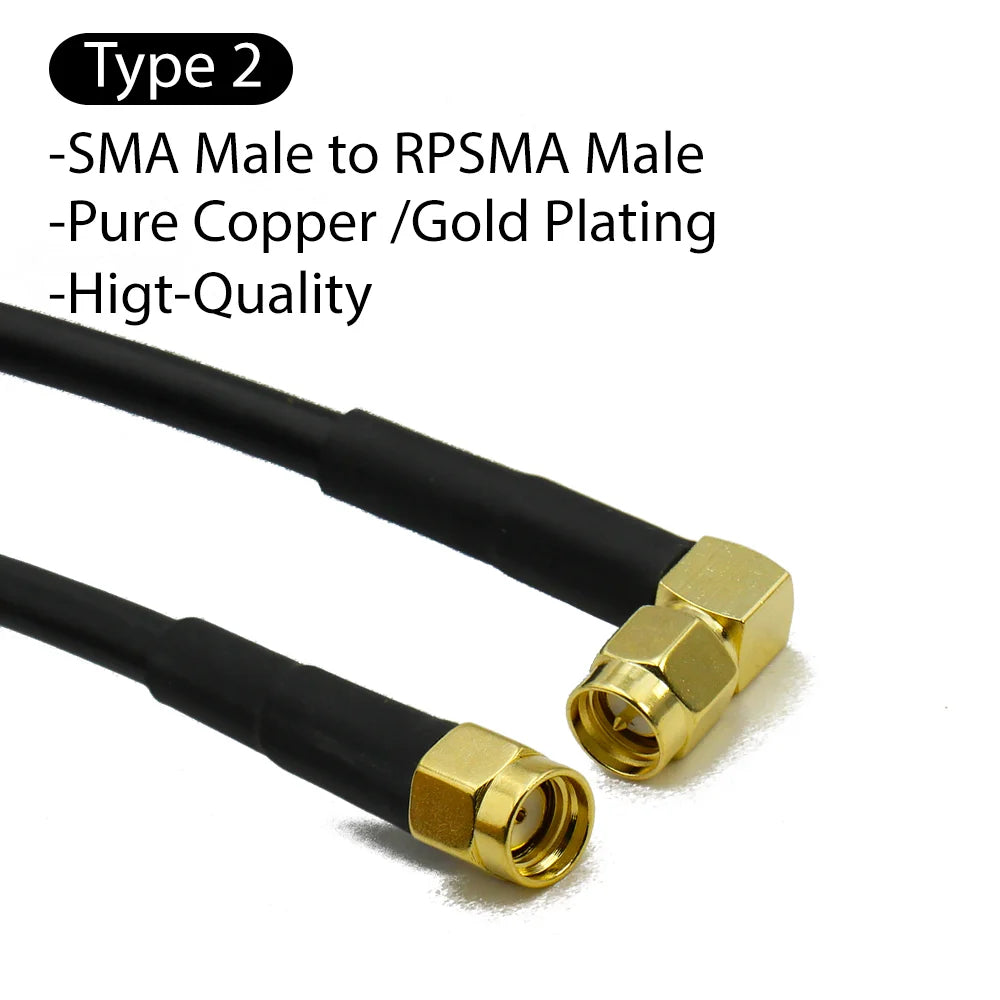 RG58 SMA to SMA Male Female RF Pigtail Jumper Cable Straight Right Angle Antenna Extension Wire for WiFi 3G 4G GSM Radio