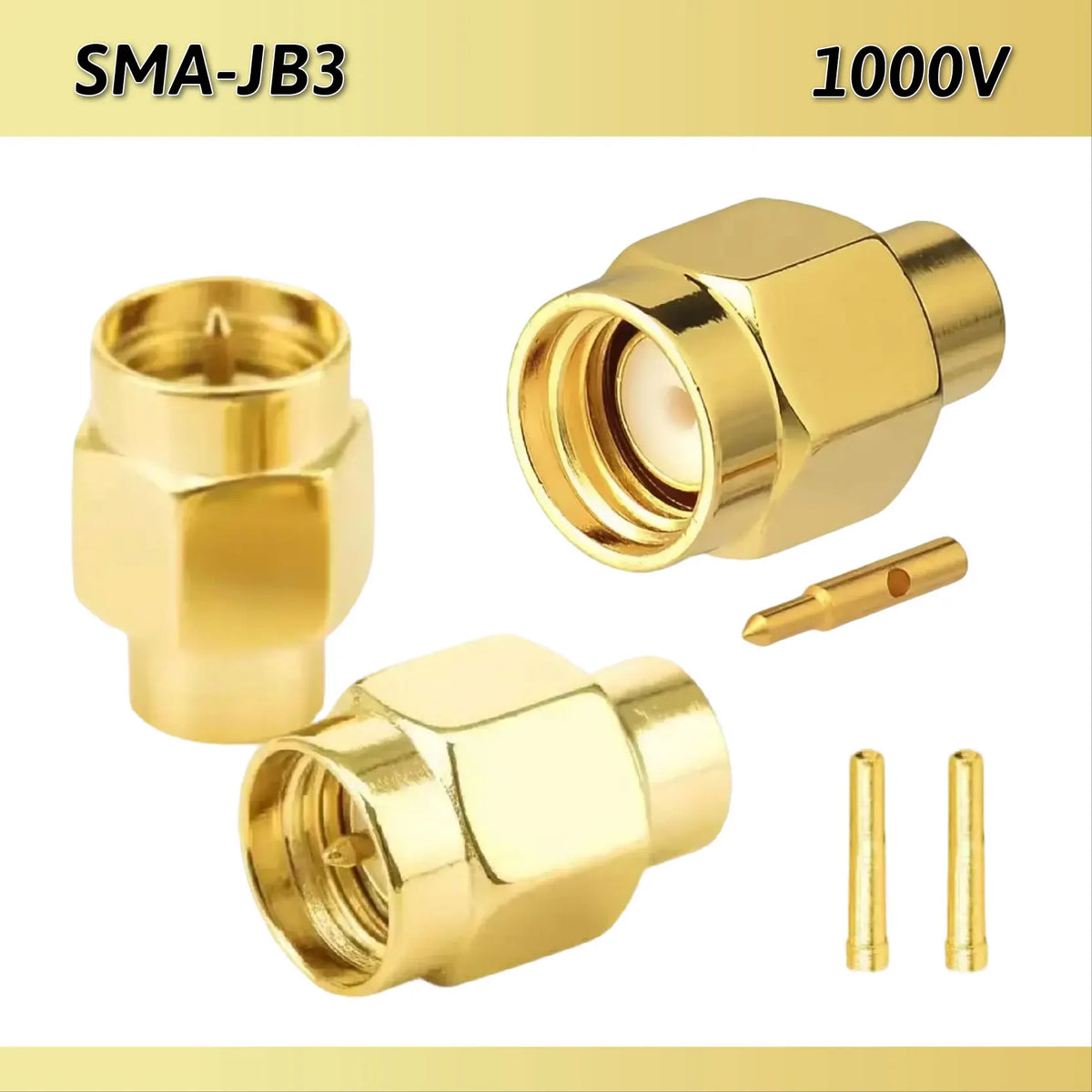 SMA Male (Female Pin)  Solder FOR Semi-rigid B3 RG141 RG402 Cable Connector 5/20/100PCS 1000V 6GHz