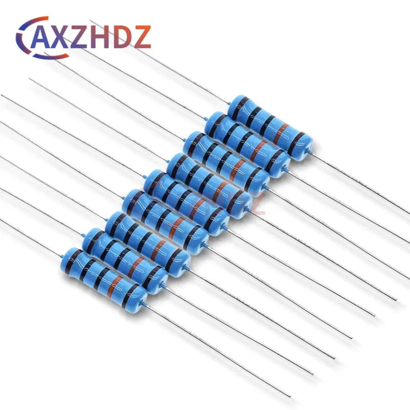 50PCS 1/2W 0.5W 1R - 1M Metal Film Resistor 1% 2R 10R 22R 47R 100R 330R 2k 1K 4.7K 10K 100K 4.7 51 47 62 75 100 120 510 Ohm K Ω